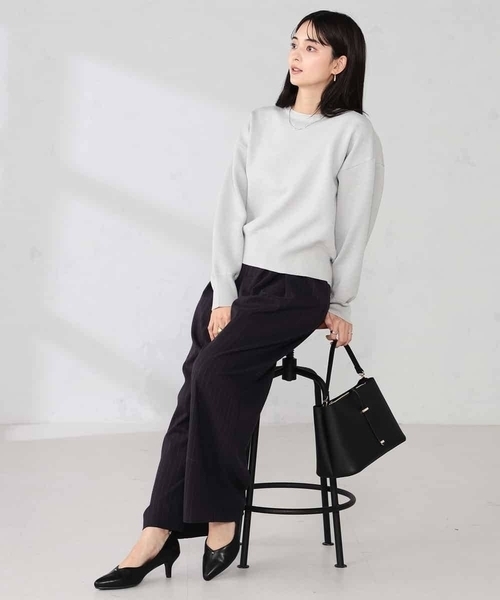 a.v.v(アーヴェヴェ)の「ストライプタックワイドパンツ(その他パンツ・レディース・ブラウン・38/40)」の11枚目の写真