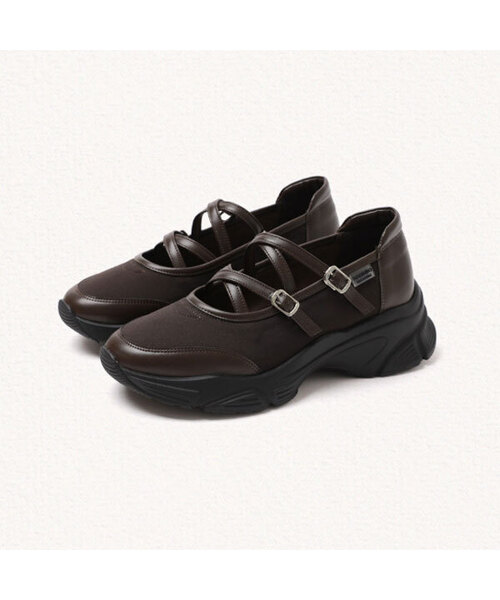 MAC MOC（マックモック）の「ローバー ダブルバックルチャンキースニーカー_3カラー 5cm（スニーカー・レディース・ブラウン/グレー/ブラック・22.5cm/23cm/23.5cm/24cm/24.5cm/25cm）」の3枚目の写真
