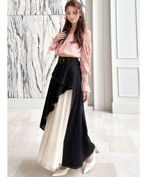 RESEXXY（リゼクシー）の「【memorif.】フラワークロップドオフショルブラウス（シャツ/ブラウス・レディース・ブルー/ホワイト/オレンジ・FREE）」の12枚目の写真