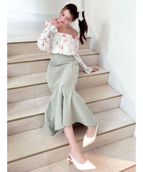 RESEXXY（リゼクシー）の「【memorif.】フラワークロップドオフショルブラウス（シャツ/ブラウス・レディース・ブルー/ホワイト/オレンジ・FREE）」の21枚目の写真