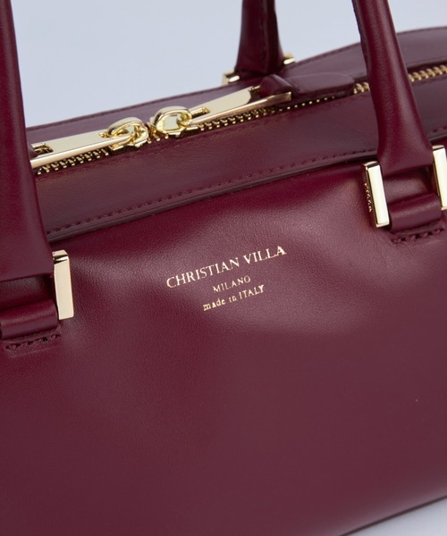 CHRISTIAN VILLA（クリスチャンヴィラ）の「横長ボストンバッグ《CHRISTIAN VILLA》（ショルダーバッグ・レディース・ブラック/ワイン/キャメル・フリー）」の7枚目の写真