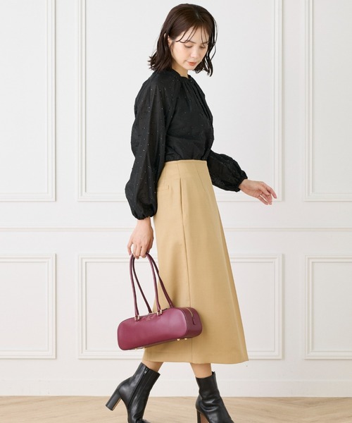 CHRISTIAN VILLA（クリスチャンヴィラ）の「横長ボストンバッグ《CHRISTIAN VILLA》（ショルダーバッグ・レディース・ブラック/ワイン/キャメル・フリー）」の14枚目の写真