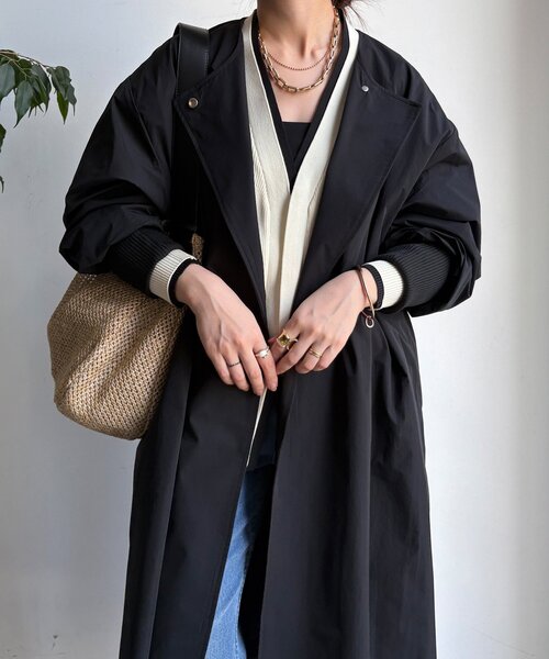 DouDou（ドゥドゥ）の「袖リブライトコート（その他アウター・レディース・ブラック/キャメル/ベージュ・FREE）」の8枚目の写真
