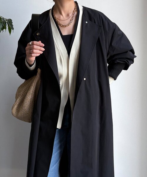 DouDou（ドゥドゥ）の「袖リブライトコート（その他アウター・レディース・ブラック/キャメル/ベージュ・FREE）」の9枚目の写真