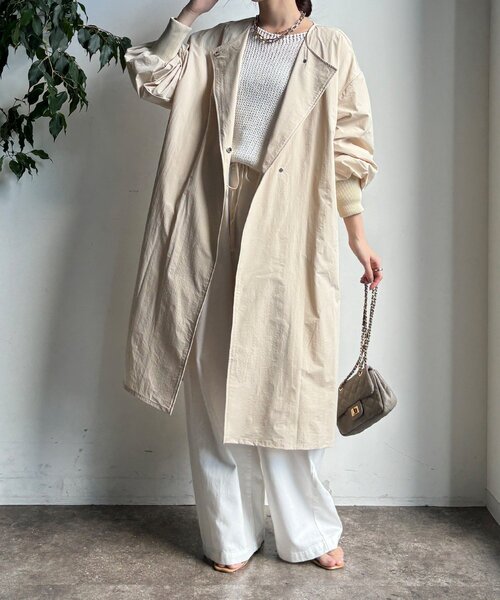 DouDou（ドゥドゥ）の「袖リブライトコート（その他アウター・レディース・ブラック/キャメル/ベージュ・FREE）」の14枚目の写真