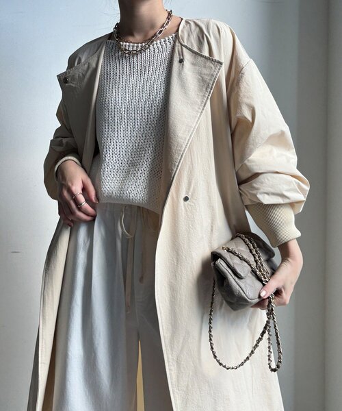 DouDou（ドゥドゥ）の「袖リブライトコート（その他アウター・レディース・ブラック/キャメル/ベージュ・FREE）」の18枚目の写真