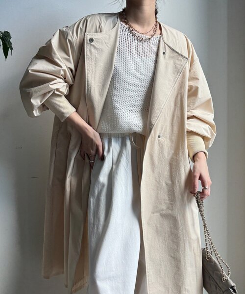 DouDou（ドゥドゥ）の「袖リブライトコート（その他アウター・レディース・ブラック/キャメル/ベージュ・FREE）」の20枚目の写真