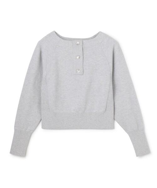 uncrave(アンクレイヴ)の「スウェットライクニット ヘンリーネックトップス(ニット/セーター・レディース・ブラック系/ホワイト系/ライトグレー系・F)」の8枚目の写真