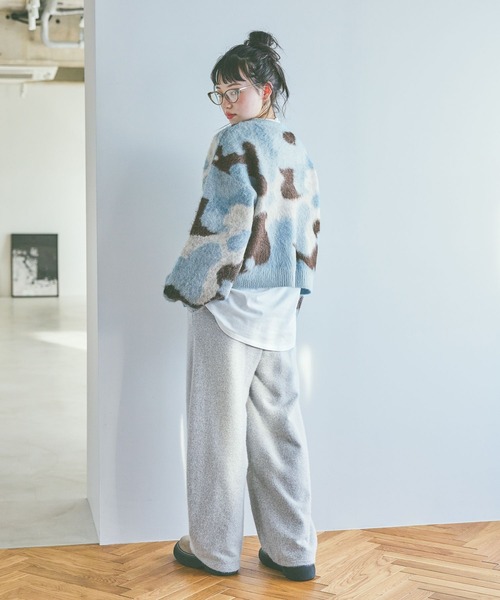 niko and...(ニコアンド)の「フワフワフェザースウェットパンツ(スウェットパンツ・レディース・アイボリー/ダークブラウン/ライトグレー・FREE)」の4枚目の写真