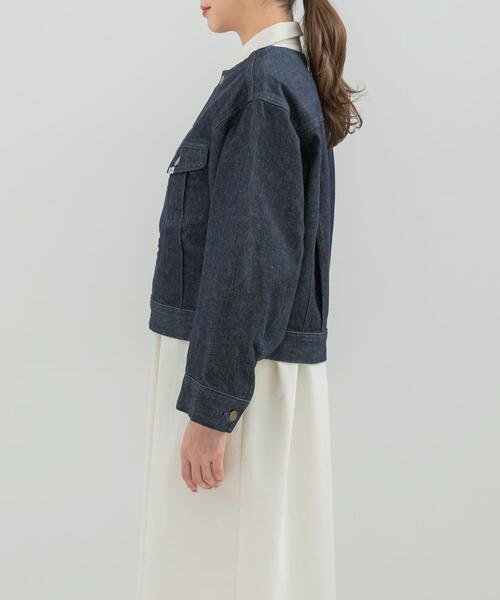 URBAN RESEARCH ROSSO WOMEN（アーバンリサーチ　ロッソ）の「『別注』Lee101×ROSSO　NOCOLLAR SHORT JACKET（デニムジャケット・レディース・インディゴブルー/ワンウォッシュ・SHORT）」の4枚目の写真