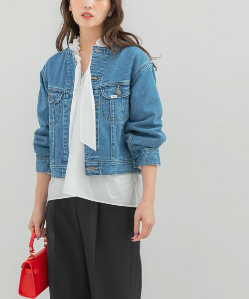 URBAN RESEARCH ROSSO WOMEN（アーバンリサーチ　ロッソ）の「『別注』Lee101×ROSSO　NOCOLLAR SHORT JACKET（デニムジャケット・レディース・インディゴブルー/ワンウォッシュ・SHORT）」の8枚目の写真