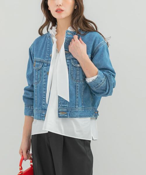 URBAN RESEARCH ROSSO WOMEN（アーバンリサーチ　ロッソ）の「『別注』Lee101×ROSSO　NOCOLLAR SHORT JACKET（デニムジャケット・レディース・インディゴブルー/ワンウォッシュ・SHORT）」の9枚目の写真