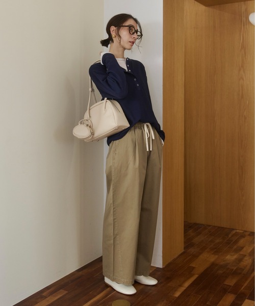 ANGIE（アンジー）の「ワッフル ヘンリーネック プルオーバー ロンT（Tシャツ/カットソー・レディース・杢グレー/アイボリー/チャコール/ネイビー/ホワイト系その他/ピンク・FREE）」の11枚目の写真