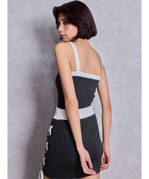 GYDA(ジェイダ)の「Symmetry GYDAラメニットアンサンブル(ニット/セーター・レディース・ブラック/ネイビー/ピンク・FREE)」の12枚目の写真