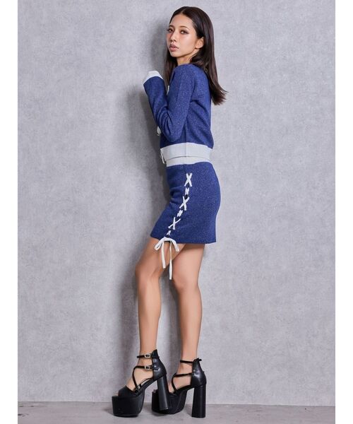 GYDA(ジェイダ)の「Symmetry GYDAラメニットアンサンブル(ニット/セーター・レディース・ブラック/ネイビー/ピンク・FREE)」の19枚目の写真