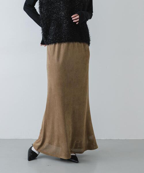 SENSE OF PLACE by URBAN RESEARCH(センスオブプレイスバイアーバンリサーチ)の「FSパンチングナロースカート(スカート・レディース・ネイビー/ベージュ・MEDIUM/SMALL)」の3枚目の写真