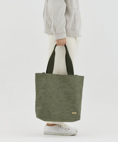 WALLAROO（ワラル）の「ワラル 3wayバッグ ラファオーバーサイズ_カーキ（エコバッグ/サブバッグ・レディース・カーキ・FREE）」の4枚目の写真