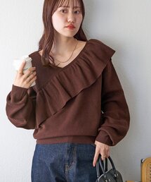 【WEB限定】アシメフリルプルオーバー