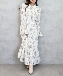 CECIL McBEE（セシルマクビー）の「花柄シャツフリルワンピース（ワンピース）」