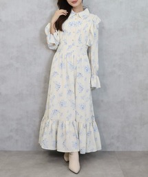 CECIL McBEE（セシルマクビー）の「花柄シャツフリルワンピース（ワンピース）」