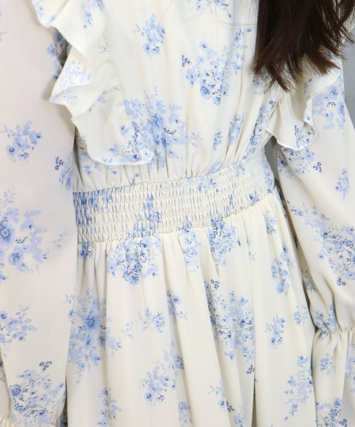 CECIL McBEE（セシルマクビー）の「花柄シャツフリルワンピース（ワンピース・レディース・オフホワイト/ブラック/アイボリー・MEDIUM）」の10枚目の写真