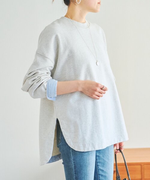 LIVETART(リヴェタート)の「シャツカフス裏毛プルオーバー(Tシャツ/カットソー・レディース・グレー/ピンク・FREE)」の3枚目の写真