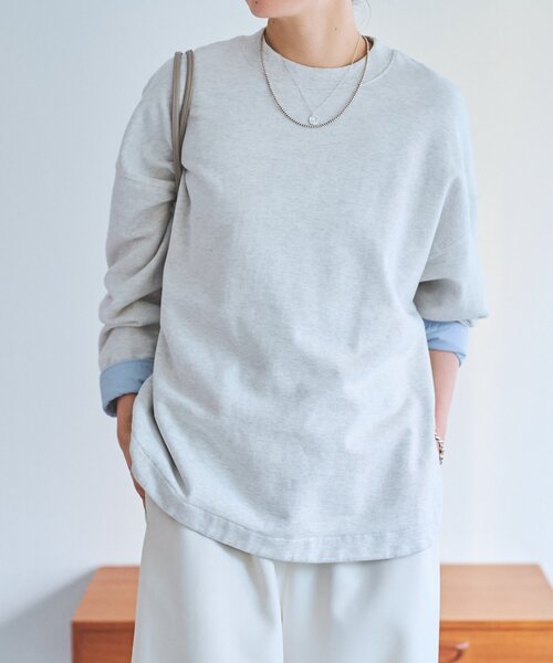 LIVETART(リヴェタート)の「シャツカフス裏毛プルオーバー(Tシャツ/カットソー・レディース・グレー/ピンク・FREE)」の4枚目の写真