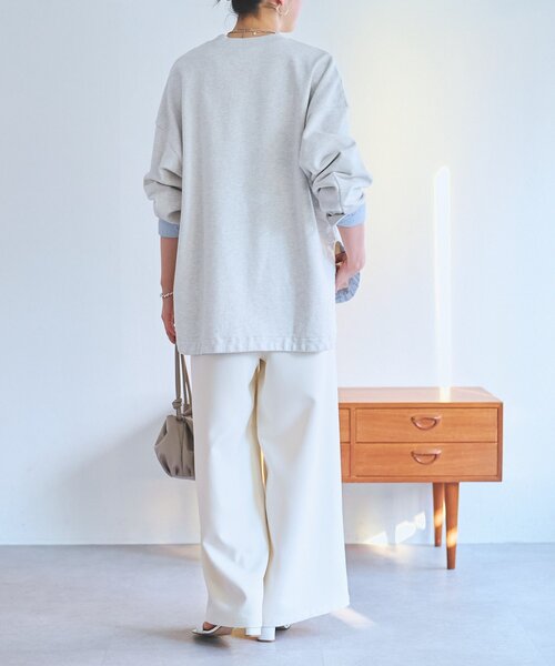 LIVETART(リヴェタート)の「シャツカフス裏毛プルオーバー(Tシャツ/カットソー・レディース・グレー/ピンク・FREE)」の8枚目の写真