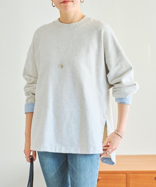 LIVETART(リヴェタート)の「シャツカフス裏毛プルオーバー(Tシャツ/カットソー・レディース・グレー/ピンク・FREE)」の10枚目の写真