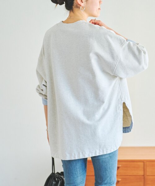 LIVETART(リヴェタート)の「シャツカフス裏毛プルオーバー(Tシャツ/カットソー・レディース・グレー/ピンク・FREE)」の11枚目の写真