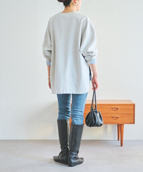 LIVETART(リヴェタート)の「シャツカフス裏毛プルオーバー(Tシャツ/カットソー・レディース・グレー/ピンク・FREE)」の15枚目の写真