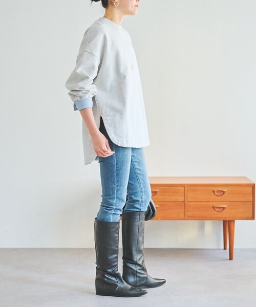 LIVETART(リヴェタート)の「シャツカフス裏毛プルオーバー(Tシャツ/カットソー・レディース・グレー/ピンク・FREE)」の16枚目の写真