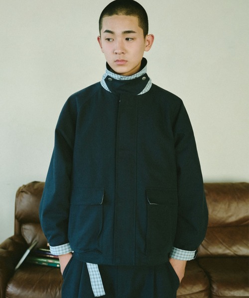 BROKEN BASE(ブロークンベース)の「2-Way Check Chino Jacket / 2-Wayチェックチノジャケット(その他アウター・メンズ・アイボリー/ネイビー・MEDIUM/LARGE)」の1枚目の写真