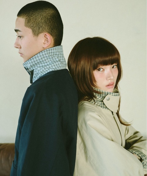 BROKEN BASE(ブロークンベース)の「2-Way Check Chino Jacket / 2-Wayチェックチノジャケット(その他アウター・メンズ・アイボリー/ネイビー・MEDIUM/LARGE)」の3枚目の写真