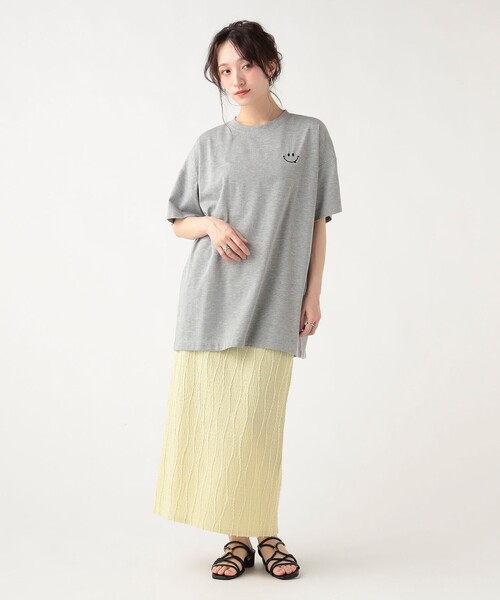 BEAMS HEART（ビームスハート）の「【7/16値下げ】スマイル刺繍 Tシャツ（Tシャツ/カットソー・レディース・レッド/ホワイト/グレー/ブラック・FREE）」の10枚目の写真