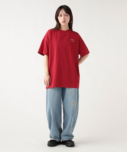 BEAMS HEART（ビームスハート）の「【7/16値下げ】スマイル刺繍 Tシャツ（Tシャツ/カットソー・レディース・レッド/ホワイト/グレー/ブラック・FREE）」の13枚目の写真