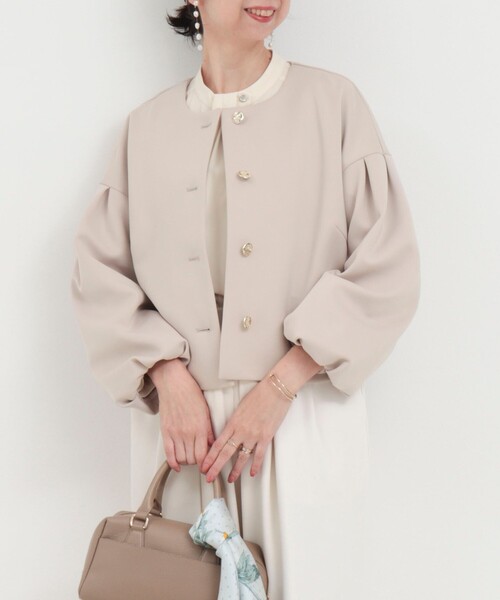 NOLLEY’S(ノーリーズ)の「綿タッチダンボールニットブルゾン(ブルゾン・レディース・ベージュ/ネイビー・38)」の22枚目の写真