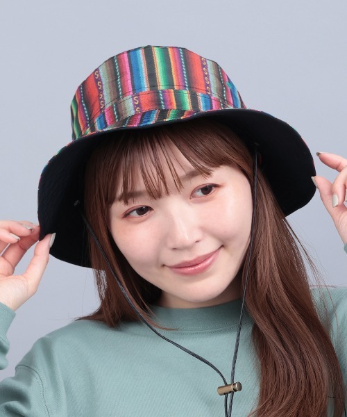 チチカカ（チチカカ）の「リバーシブルアドベンチャーハット（ハット・レディース・オレンジ/ブラック/ベージュ・FREE）」の4枚目の写真