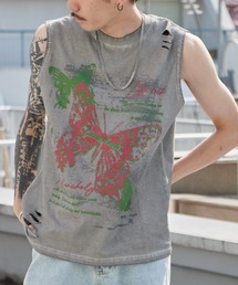 Theater code（シアターコード）の「Butterfly Print Dyed Distressed Tank Top / バタフライプリント 色染め ダメージタンクトップ 2026年春夏（タンクトップ）」
