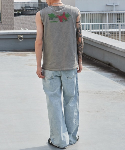 Theater code(シアターコード)の「Butterfly Print Dyed Distressed Tank Top / バタフライプリント 色染め ダメージタンクトップ 2026年春夏(タンクトップ・メンズ・グレー/ブラック・M/L)」の3枚目の写真