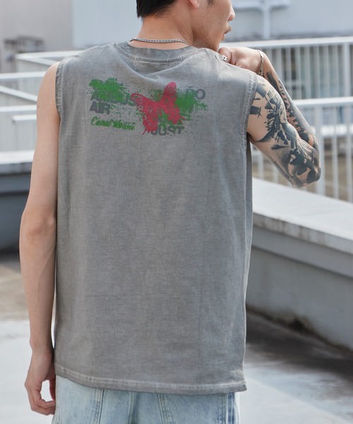 Theater code(シアターコード)の「Butterfly Print Dyed Distressed Tank Top / バタフライプリント 色染め ダメージタンクトップ 2026年春夏(タンクトップ・メンズ・グレー/ブラック・M/L)」の21枚目の写真