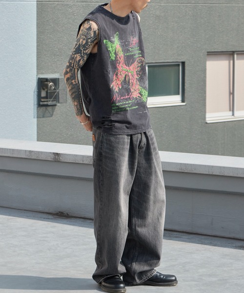 Theater code(シアターコード)の「Butterfly Print Dyed Distressed Tank Top / バタフライプリント 色染め ダメージタンクトップ 2026年春夏(タンクトップ・メンズ・グレー/ブラック・M/L)」の13枚目の写真