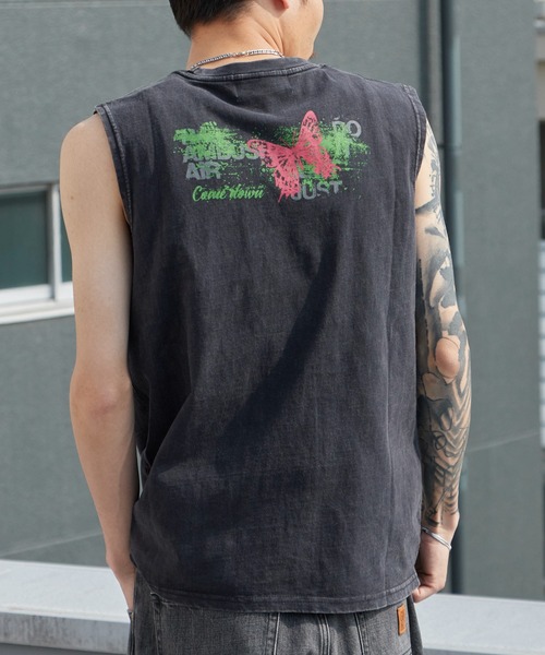 Theater code(シアターコード)の「Butterfly Print Dyed Distressed Tank Top / バタフライプリント 色染め ダメージタンクトップ 2026年春夏(タンクトップ・メンズ・グレー/ブラック・M/L)」の8枚目の写真