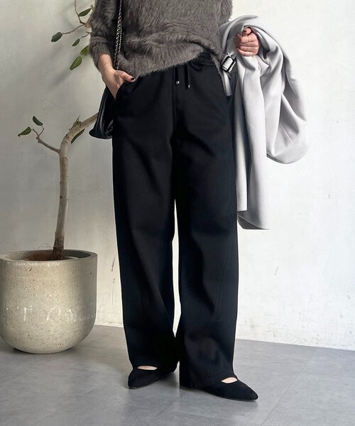 un dix cors（アンディコール）の「厚地ボンディングパンツ（その他パンツ・レディース・ブラック/グレー・FREE）」の6枚目の写真