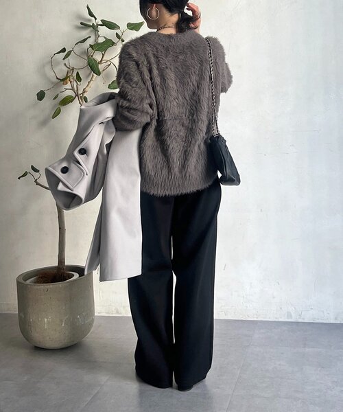 un dix cors（アンディコール）の「厚地ボンディングパンツ（その他パンツ・レディース・ブラック/グレー・FREE）」の8枚目の写真