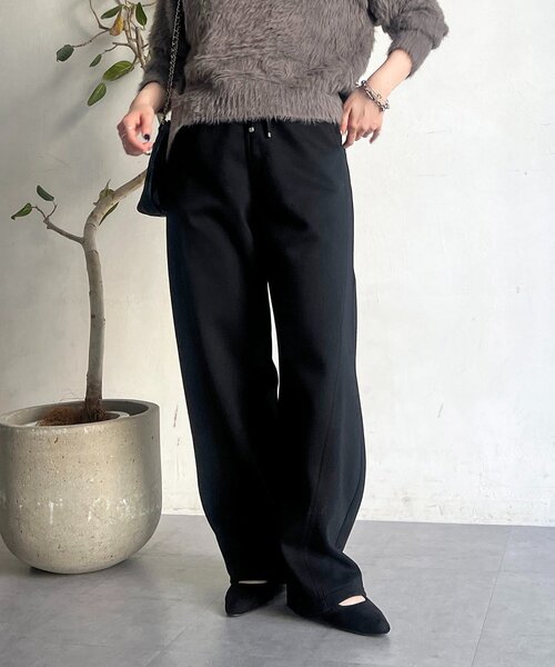 un dix cors（アンディコール）の「厚地ボンディングパンツ（その他パンツ・レディース・ブラック/グレー・FREE）」の9枚目の写真