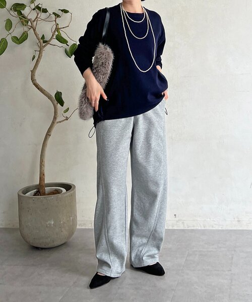 un dix cors（アンディコール）の「厚地ボンディングパンツ（その他パンツ・レディース・ブラック/グレー・FREE）」の13枚目の写真