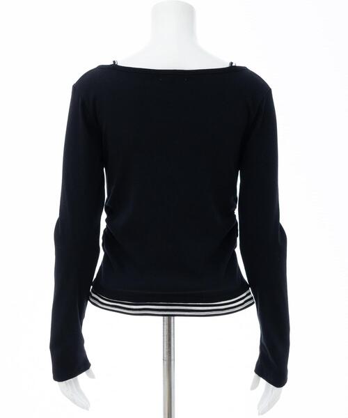 INGNI（イング）の「胸プレート付レイヤード風トップス（Tシャツ/カットソー・レディース・ブラック/チャコールグレー・M）」の21枚目の写真