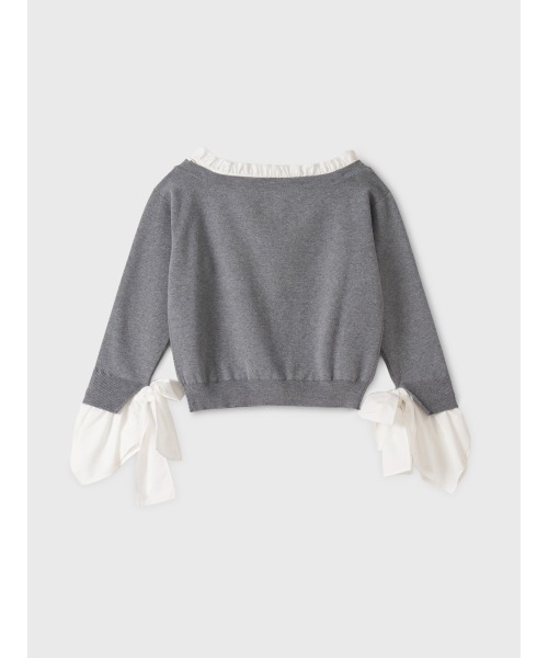 EIMY ISTOIRE（エイミーイストワール）の「【PRE ORDER】シャツドッキングニットカーディガン（カーディガン/ボレロ・レディース・ピンク/ブラック/グレー・F）」の20枚目の写真