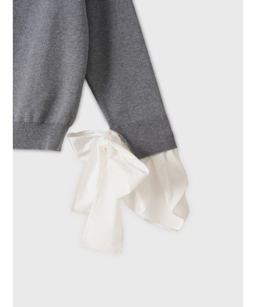 EIMY ISTOIRE（エイミーイストワール）の「【PRE ORDER】シャツドッキングニットカーディガン（カーディガン/ボレロ・レディース・ピンク/ブラック/グレー・F）」の21枚目の写真